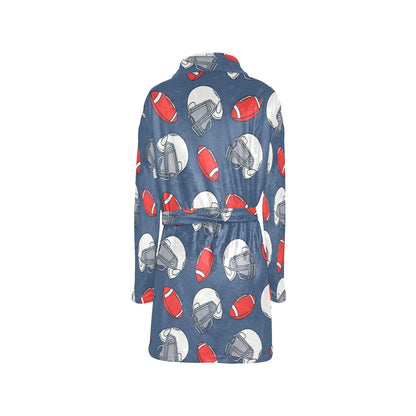 American Football Helmet Design Pattern Women's Fleece Robe