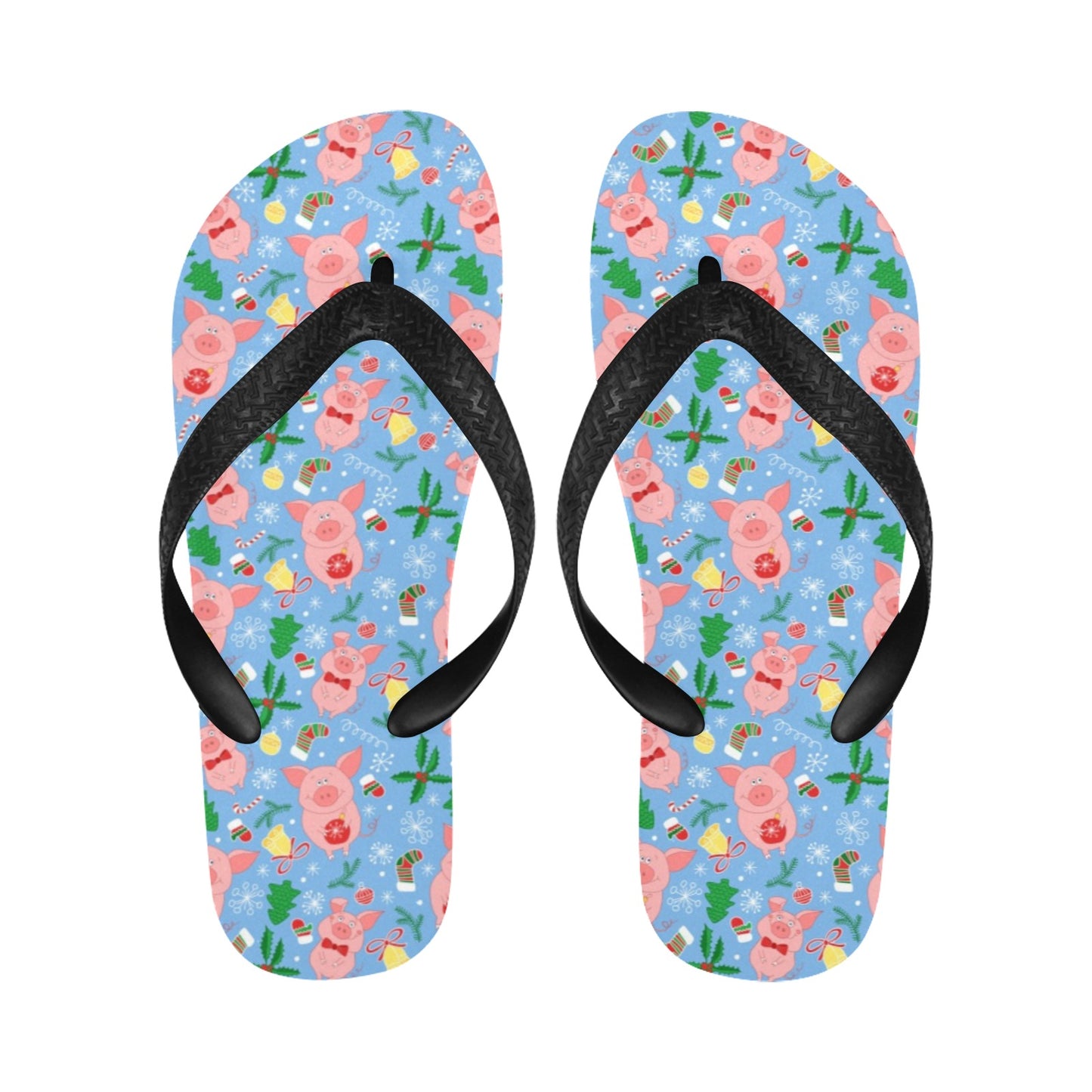 Pig Print Design LKS404 Flip Flops