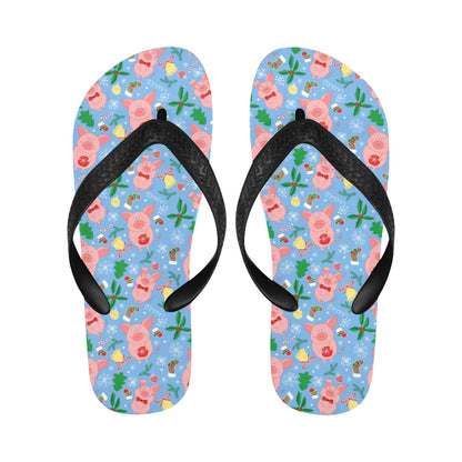 Pig Print Design LKS404 Flip Flops