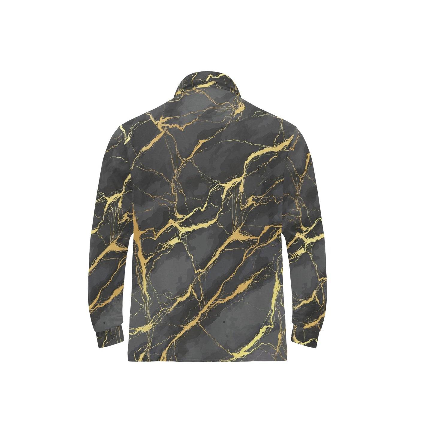 Marble Pattern Print Design 02 Long Sleeve Polo Shirt For Men's
