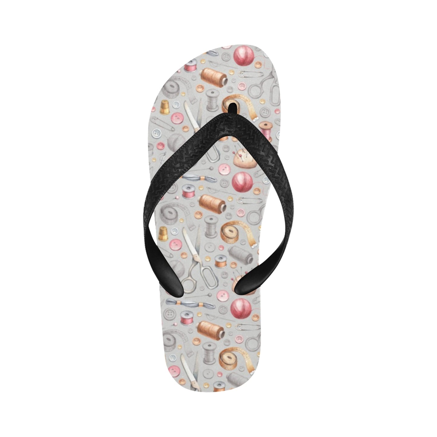 Sewing Equipment Print Design LKS302 Flip Flops