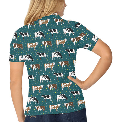 Cattle Print Design LKS404 Women's Polo Shirt