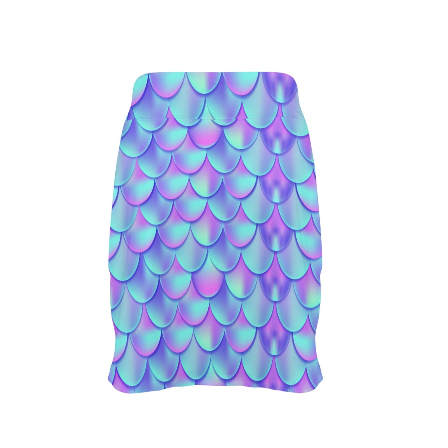 Mermaid Tail Design Print Pattern Women's Golf Skirt with Pocket