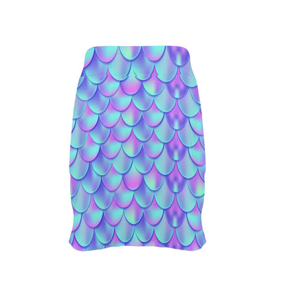 Mermaid Tail Design Print Pattern 17" Golf & Pickleball Skort with Pockets