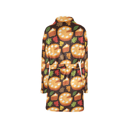 Pie Pattern Print Design A03 Women's Fleece Robe