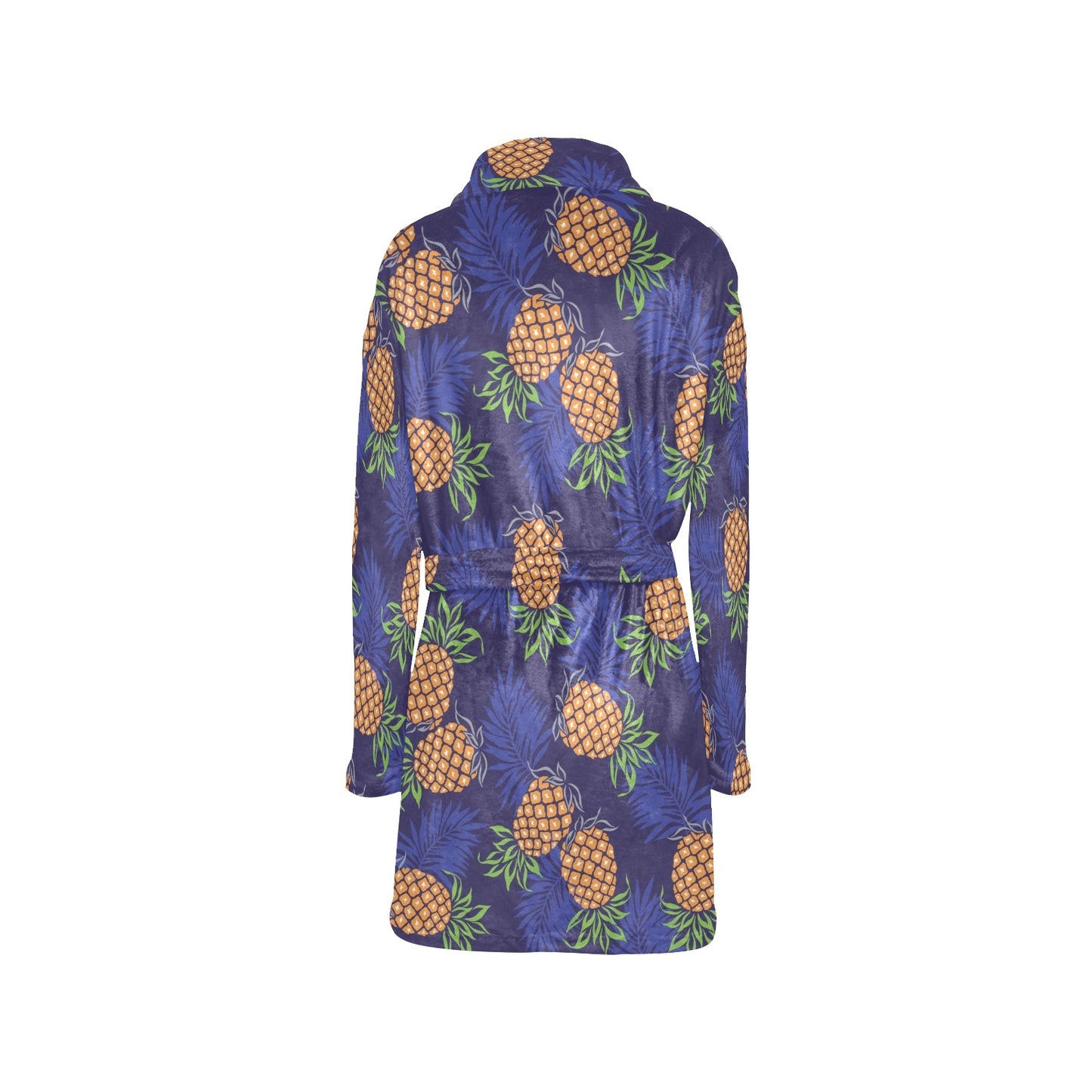 Pineapple Pattern Print Design PP02 Women's Fleece Robe