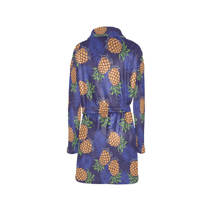 Pineapple Pattern Print Design PP02 Women's Fleece Robe