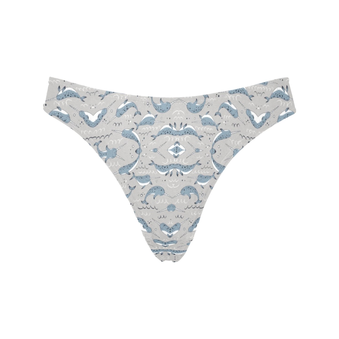 Narwhal Pattern Print Women's Thongs