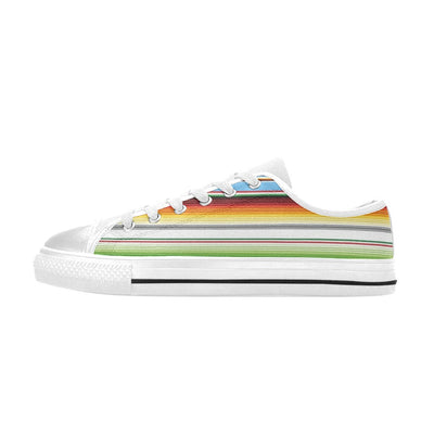 Serape Print Design LKS302 Women's White Low Top Shoes