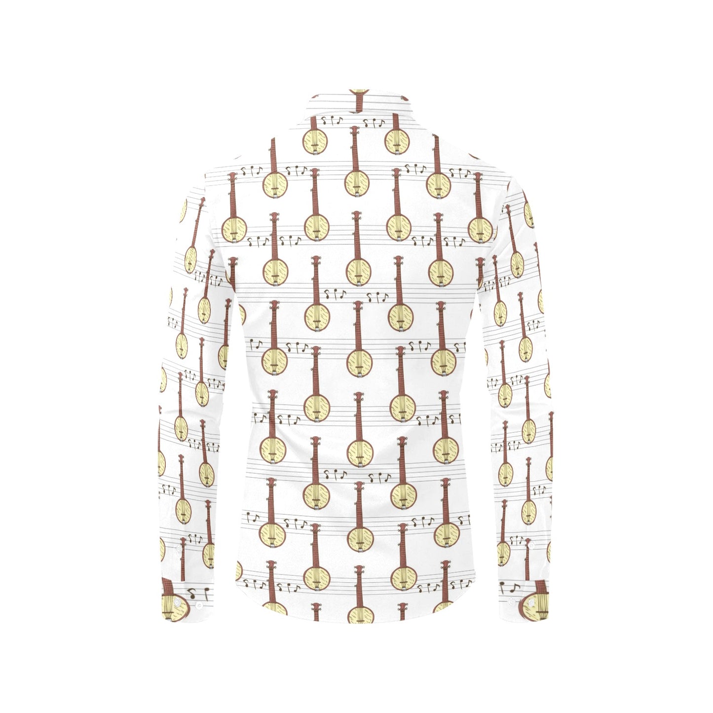 Banjo Print Design LKS402 Men's Long Sleeve Dress Shirt