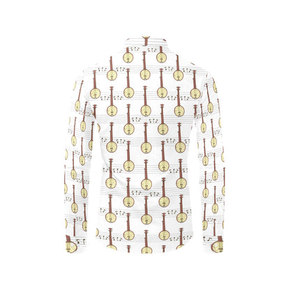 Banjo Print Design LKS402 Men's Long Sleeve Dress Shirt