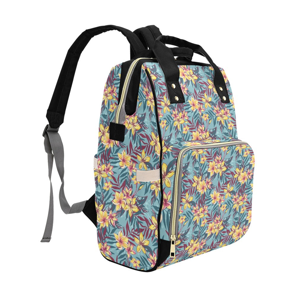 Summer Floral Print Design LKS304 Diaper Bag Backpack