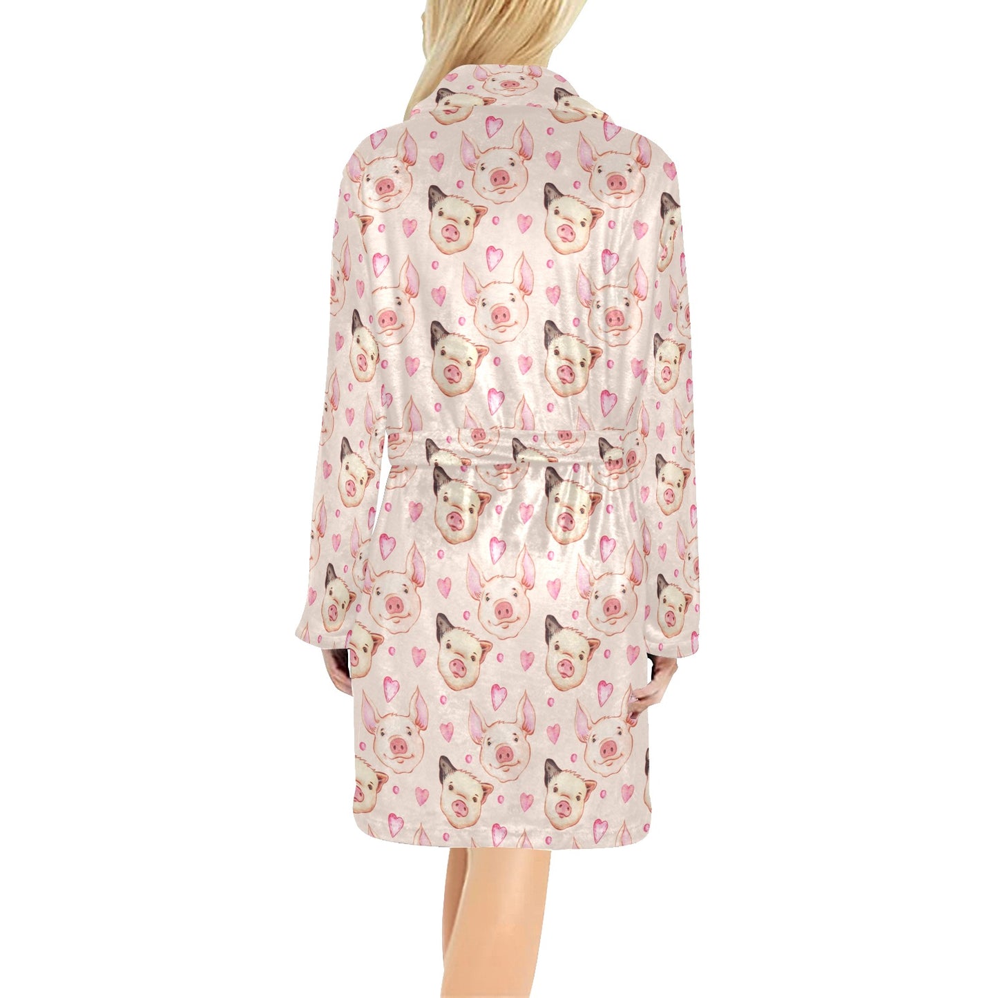 Pig Print Design LKS406 Women's Fleece Robe
