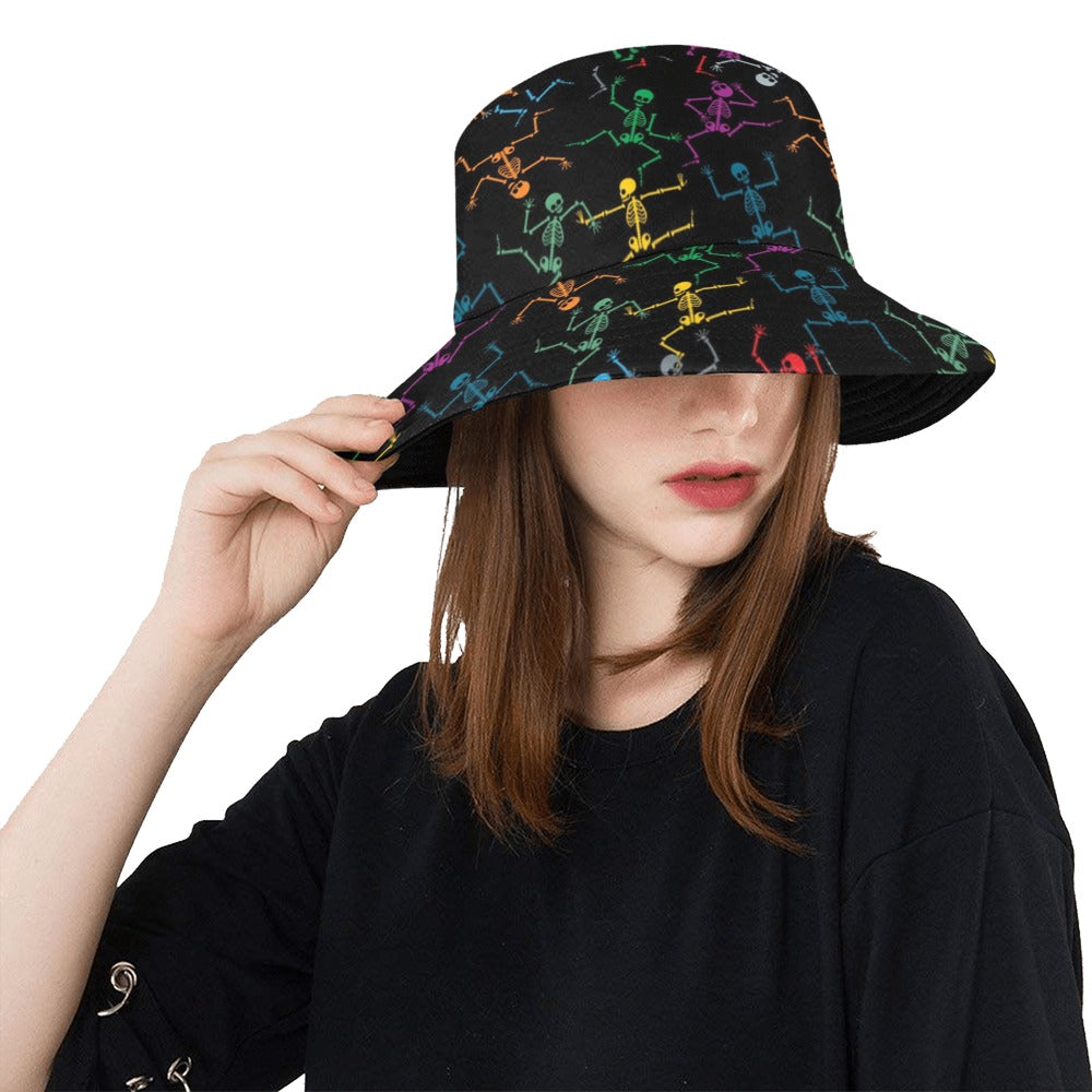 Skeleton Colorful Print Design LKS302 Unisex Bucket Hat