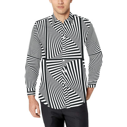 Vortex Print Design LKS302 Men's Long Sleeve Dress Shirt