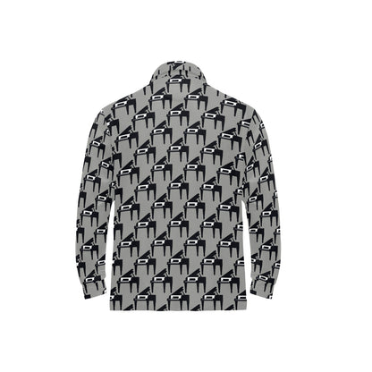 Piano Print Design LKS404 Long Sleeve Polo Shirt For Men's