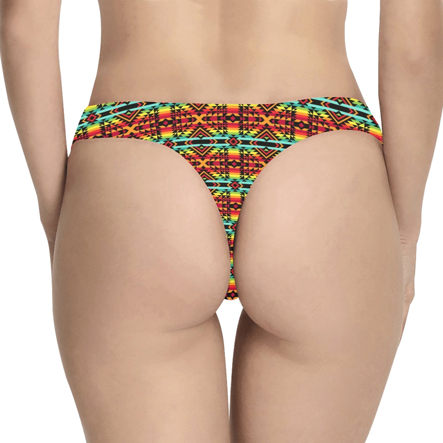 Kente Red Design African Print Women's Thongs