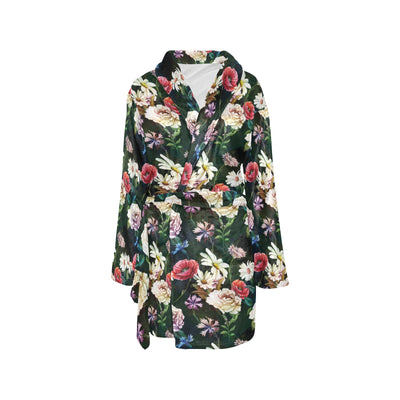 Summer Floral Print Design LKS303 Women's Fleece Robe