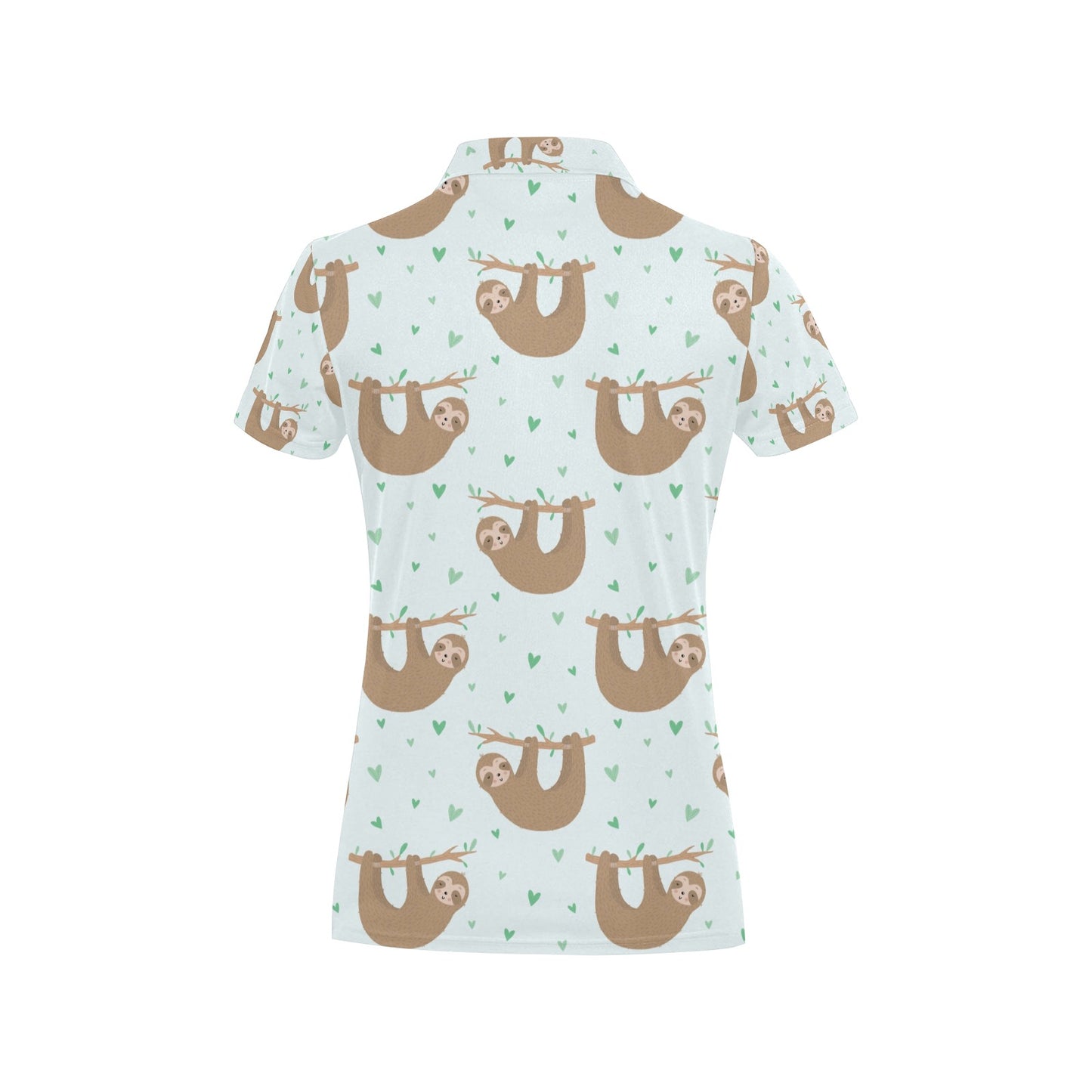 Sloth Print Design LKS308 Women's Polo Shirt