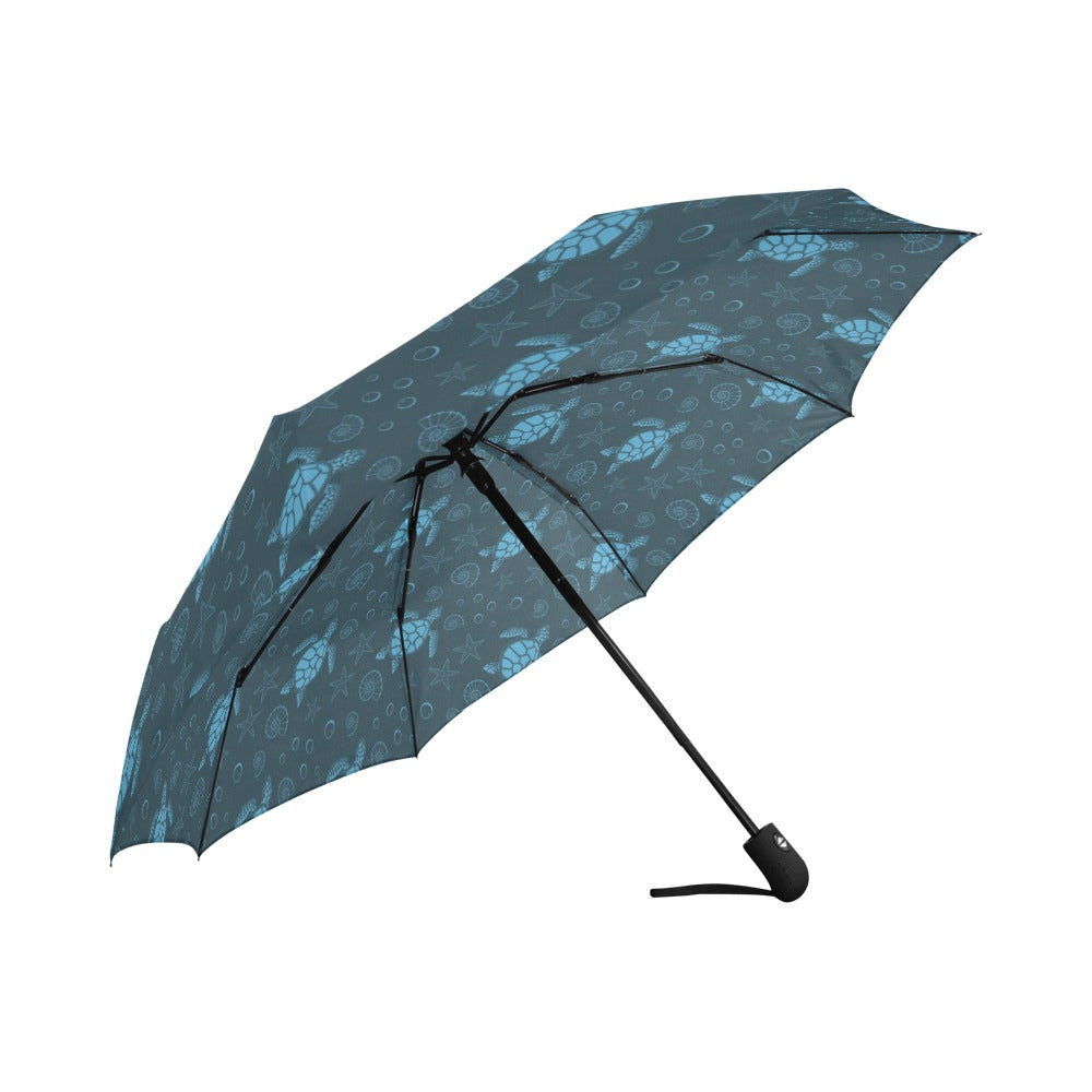 Sea Turtle Print Design LKS308 Anti-UV Automatic Umbrella