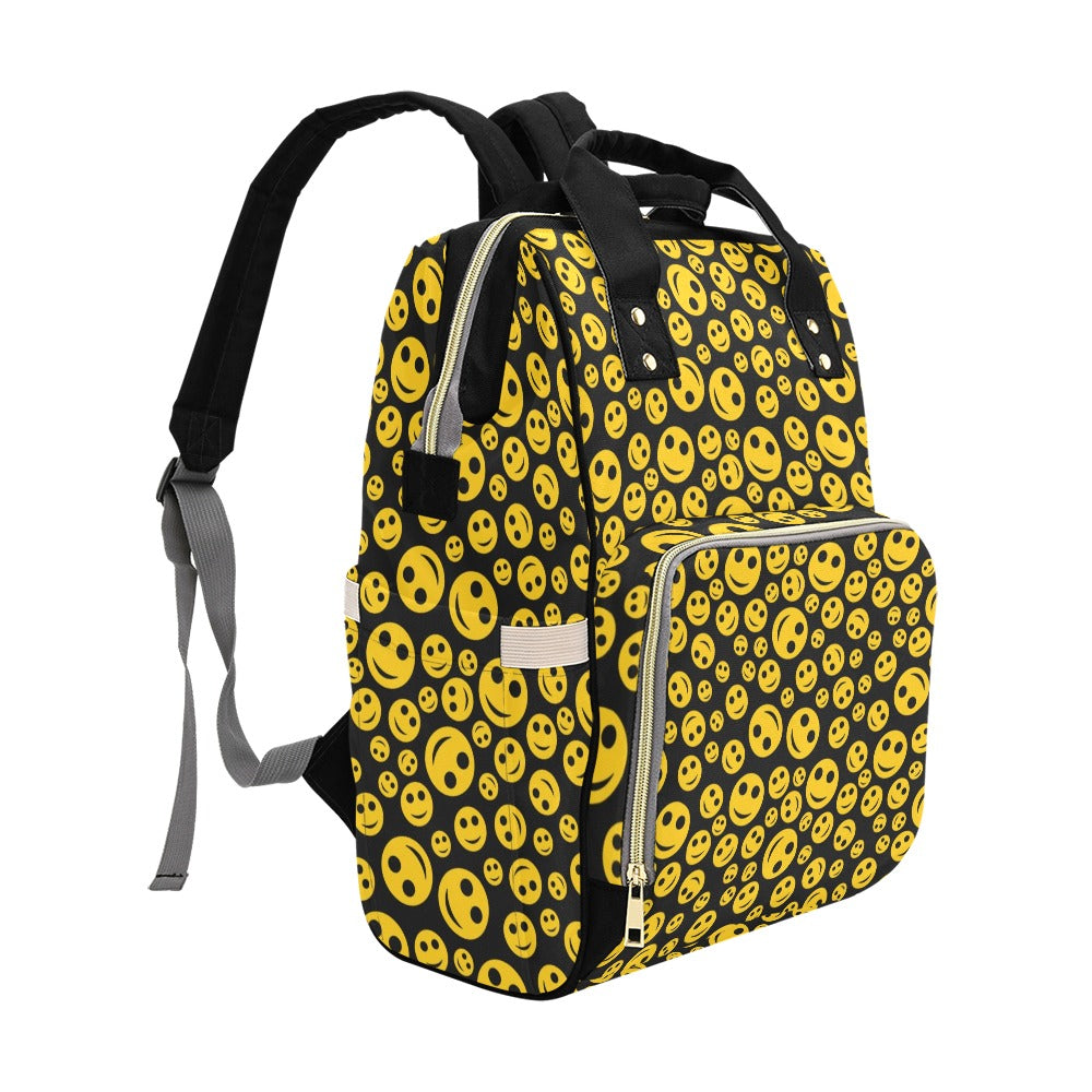 Smiley Face Emoji Print Design LKS304 Diaper Bag Backpack