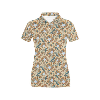 Camera Pattern Print Design 05 Women's Polo Shirt