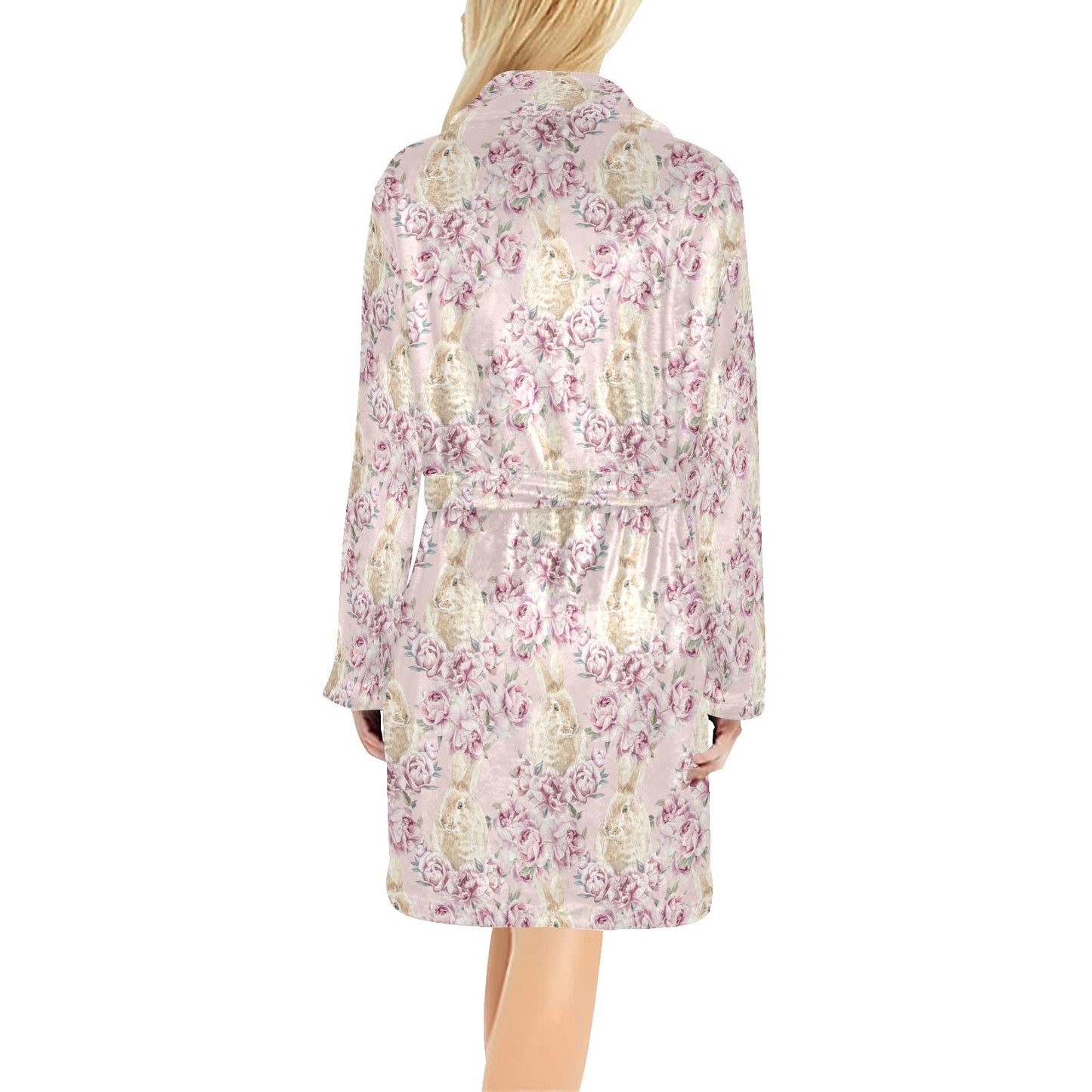 Rabbit Print Design LKS403 Women's Fleece Robe