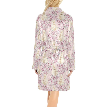 Rabbit Print Design LKS403 Women's Fleece Robe