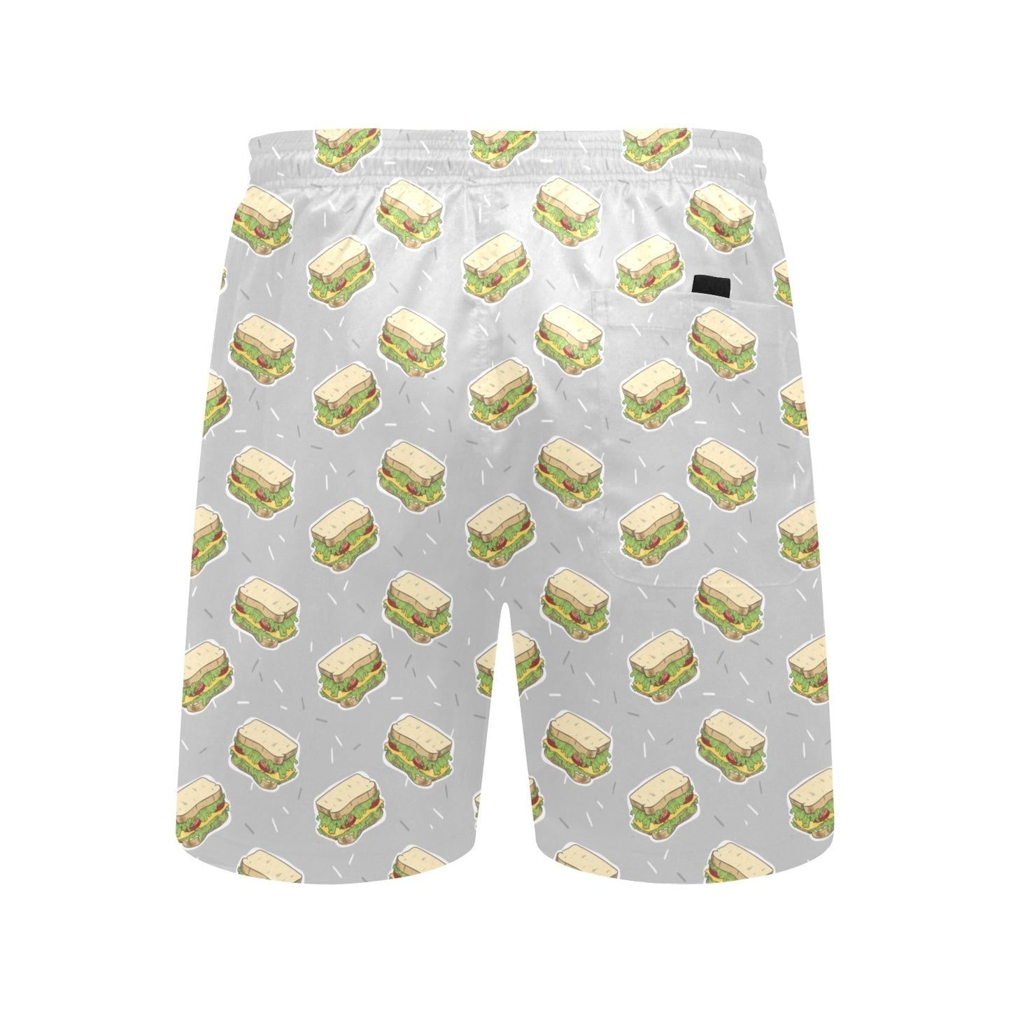 Sandwich Print Design LKS304 Men's Swim Trunks Beach Shorts