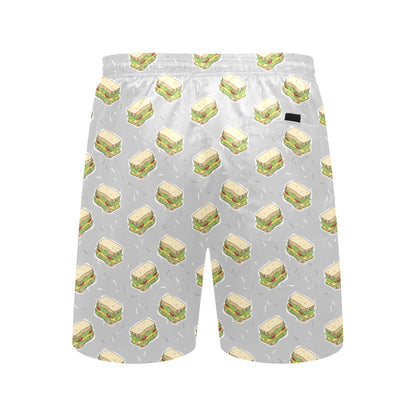 Sandwich Print Design LKS304 Men's Swim Trunks Beach Shorts