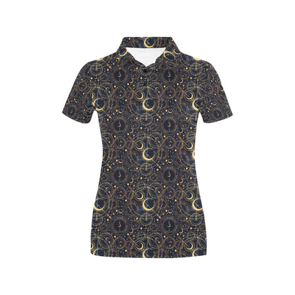 Celestial Pattern Print Design 04 Women's Polo Shirt