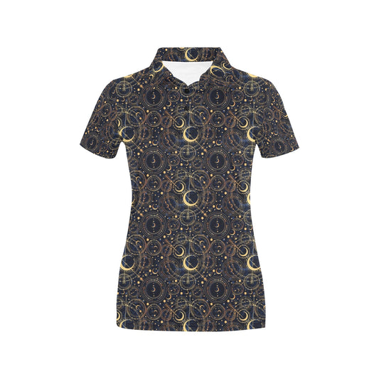 Celestial Pattern Print Design 04 Women's Polo Shirt