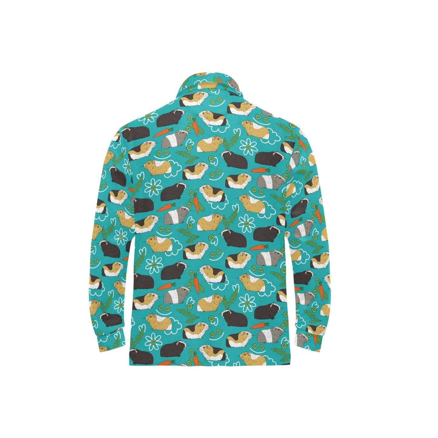 Guinea Pig Print Design LKS402 Long Sleeve Polo Shirt For Men's