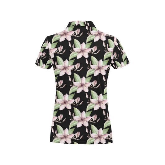 Plumeria Pattern Print Design PM02 Women's Polo Shirt