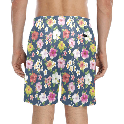 Hibiscus Sweet Print Design LKS304 Men's Swim Trunks Beach Shorts