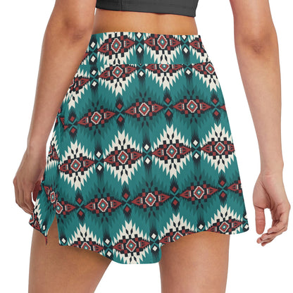 Southwest Pattern Print Design LKS308 17" Golf & Pickleball Skort with Pockets