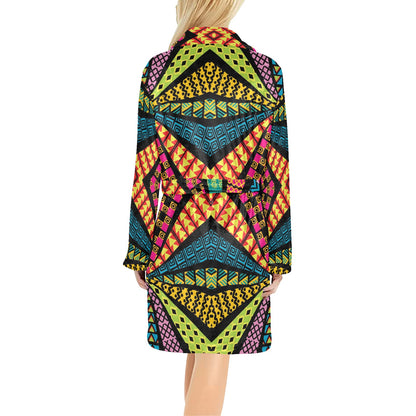 Kaleidoscope Pattern Print Design 05 Women's Fleece Robe