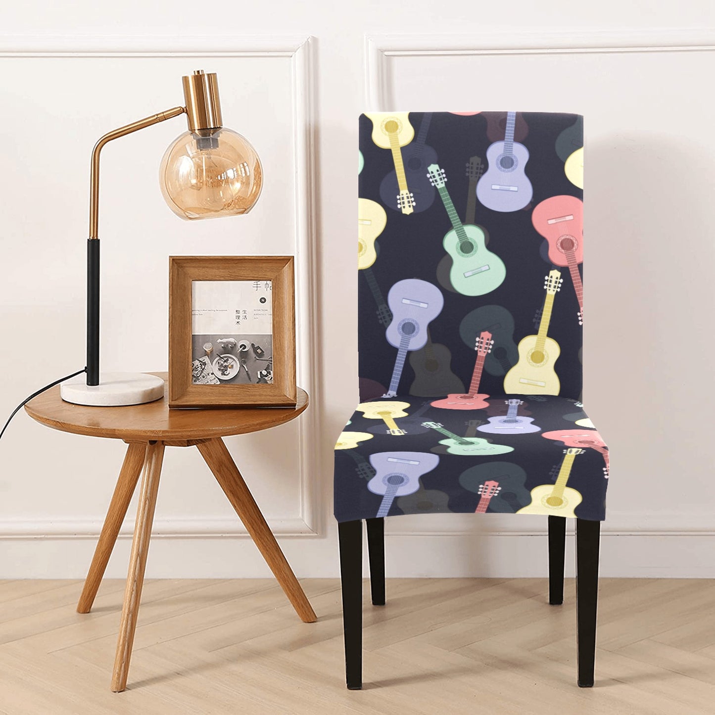 Acoustic Guitar Print Design LKS401 Dining Chair Slipcover