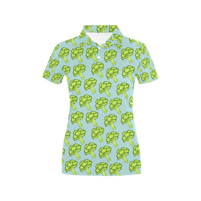 Broccoli Pattern Print Design 02 Women's Polo Shirt