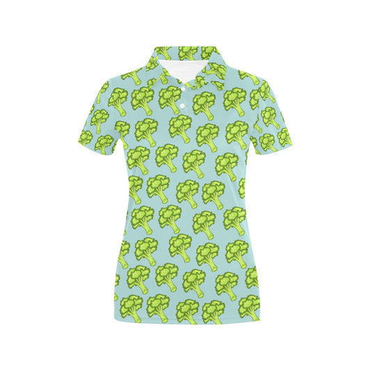 Broccoli Pattern Print Design 02 Women's Polo Shirt