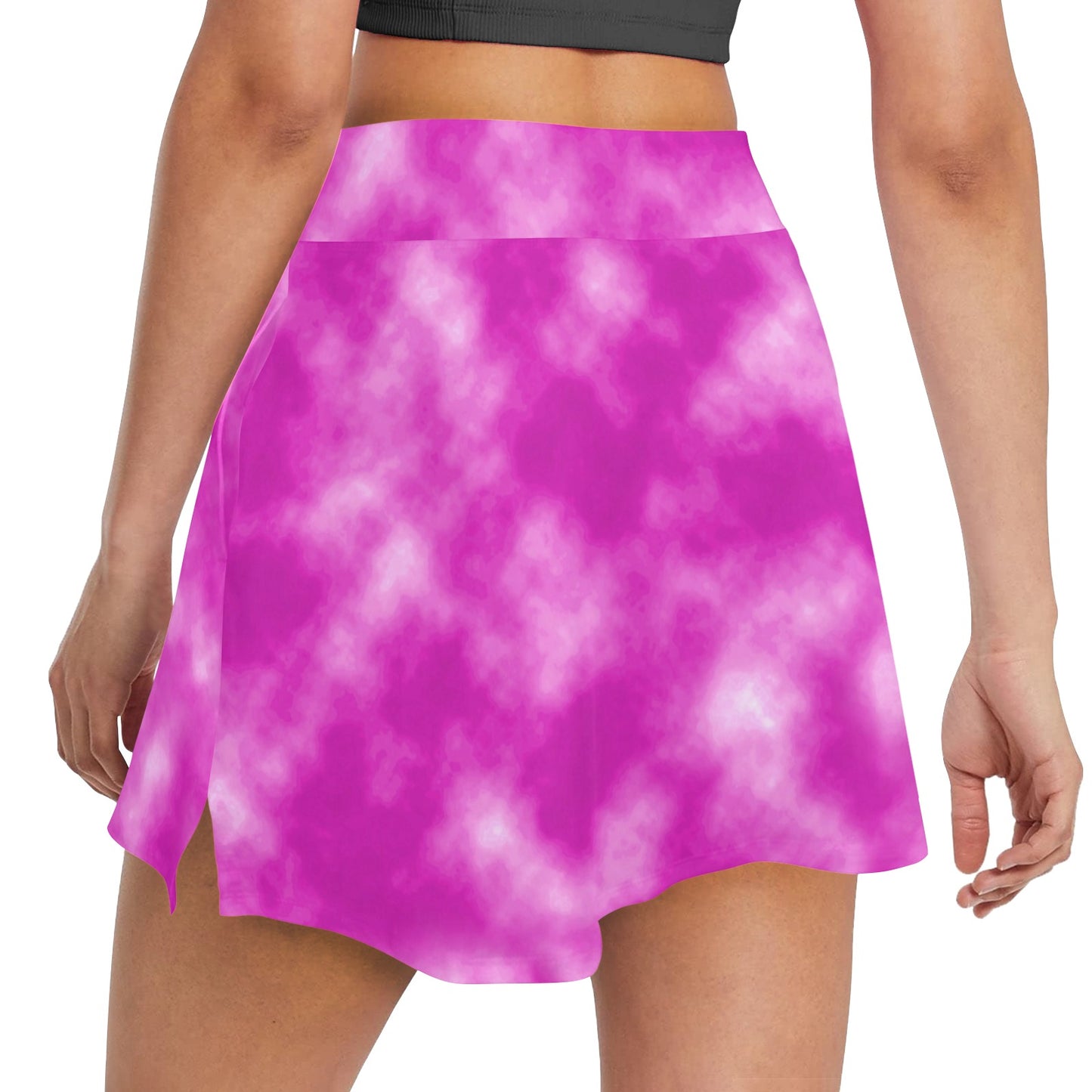 Tie Dye Pink Design Print 17" Golf & Pickleball Skort with Pockets
