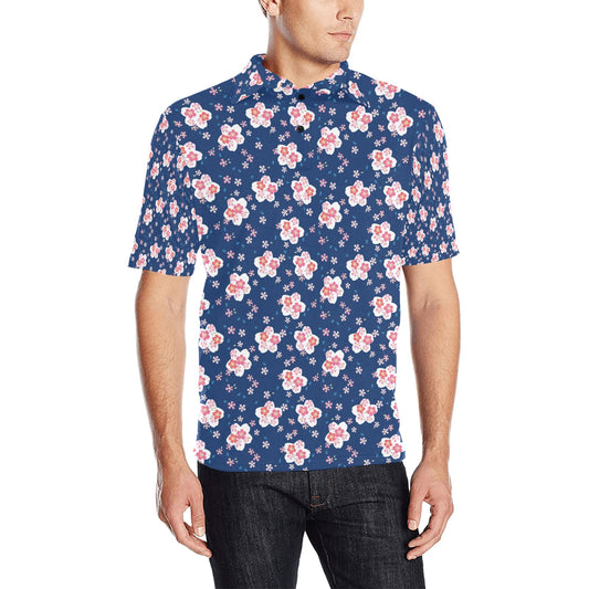 Sakura Print Design LKS306 Men Polo Shirt