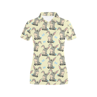 Donkey Baby Pattern Print Design 02 Women's Polo Shirt