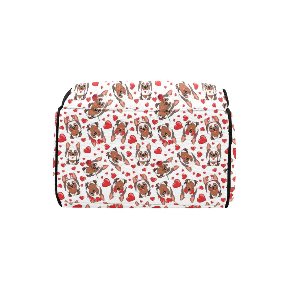 Silky Terriers Heart Print Design LKS302 Diaper Bag Backpack