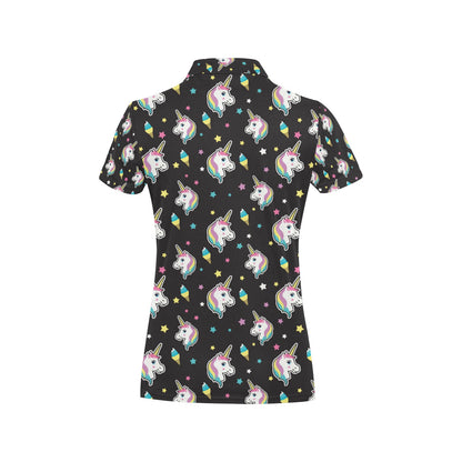Unicorn Print Design LKS302 Women's Polo Shirt