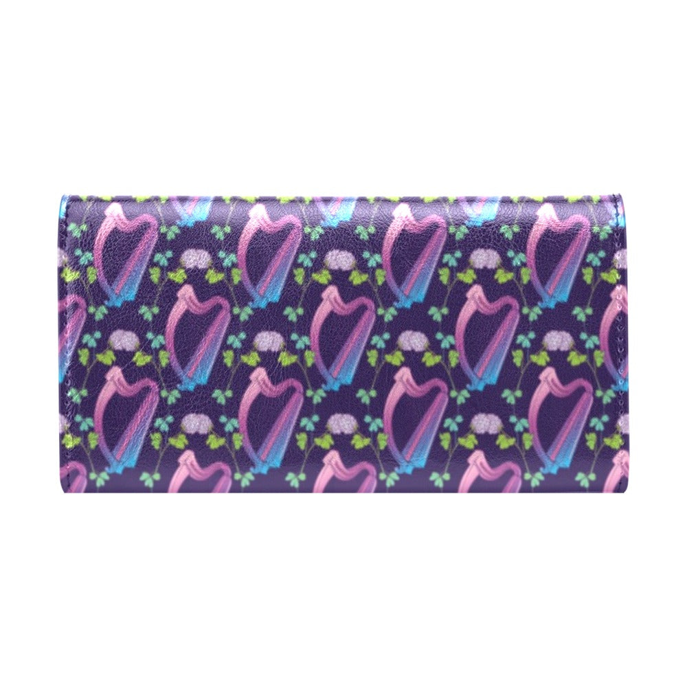 Harp Print Design LKS403 Women's Trifold Wallet
