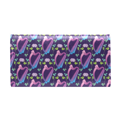 Harp Print Design LKS403 Women's Trifold Wallet