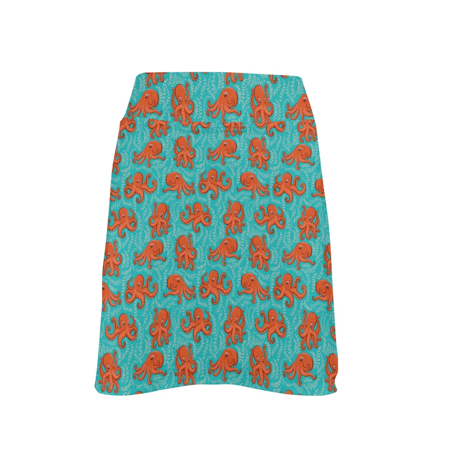 Octopus Cartoon Design Print Themed 17" Golf & Pickleball Skort with Pockets