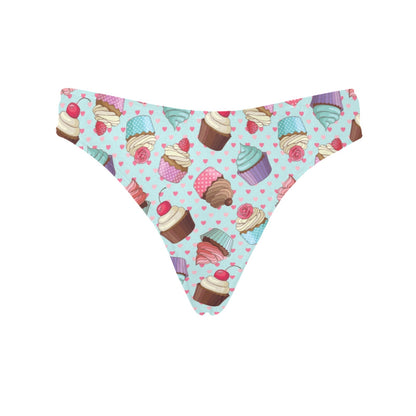 Cupcakes Fancy Heart Print Pattern Women's Thongs