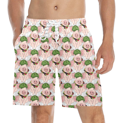 Pig Print Design LKS403 Men's Swim Trunks Beach Shorts